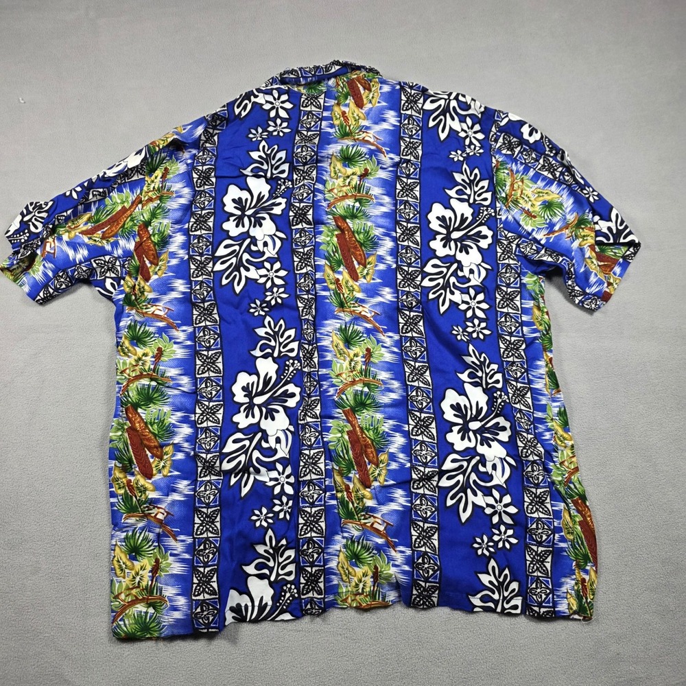 Caribbean Fun shirt Mens XXL Blue Floral Print Hawaiian Aloha - Picture 7 of 8